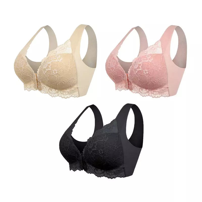 (1 acheté = 3 reçus) Soutien-gorge Sans Fil Galbant Avec Fermeture Frontale